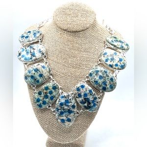 K2 Azurite in Granite Necklace 18”-19” Adjustable